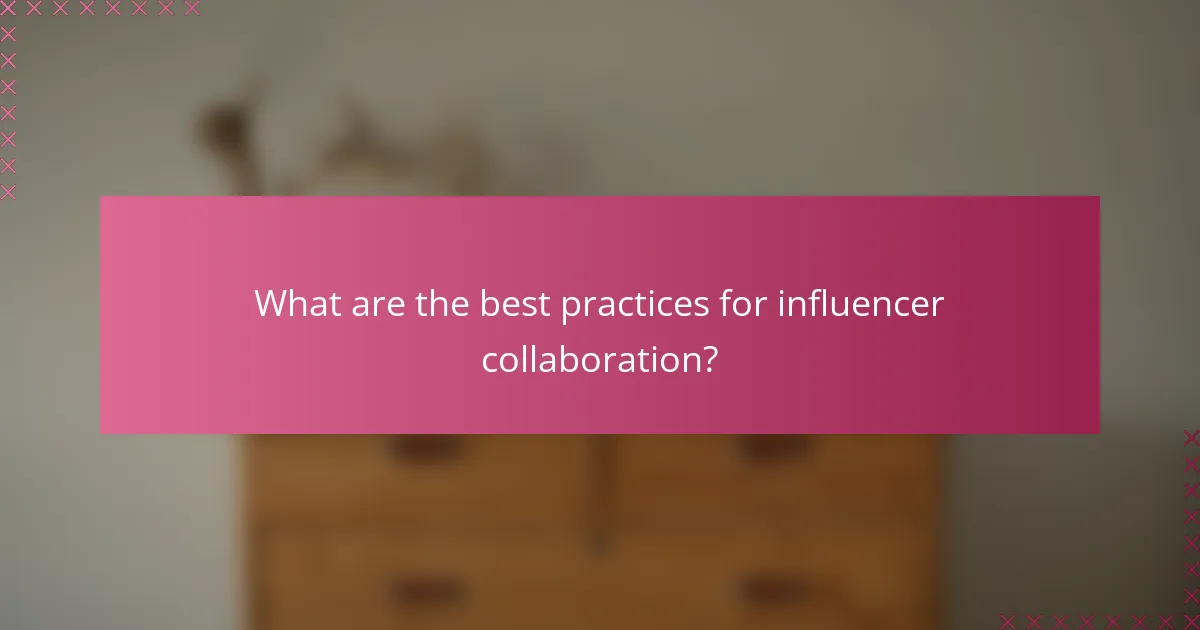 What are the best practices for influencer collaboration?