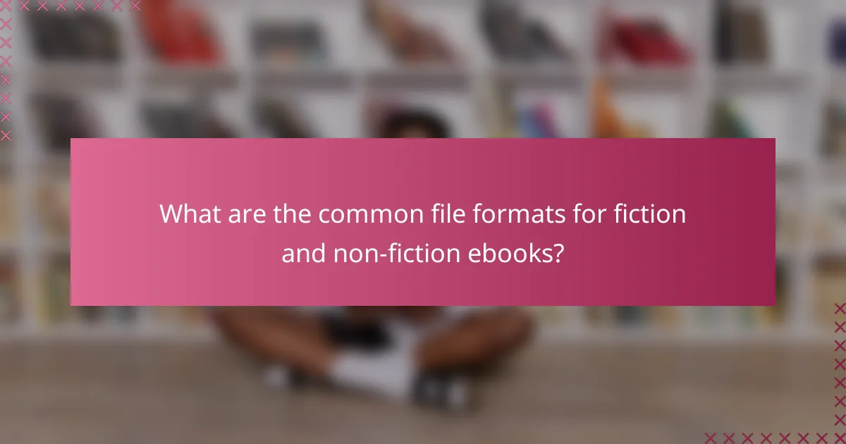 What are the common file formats for fiction and non-fiction ebooks?