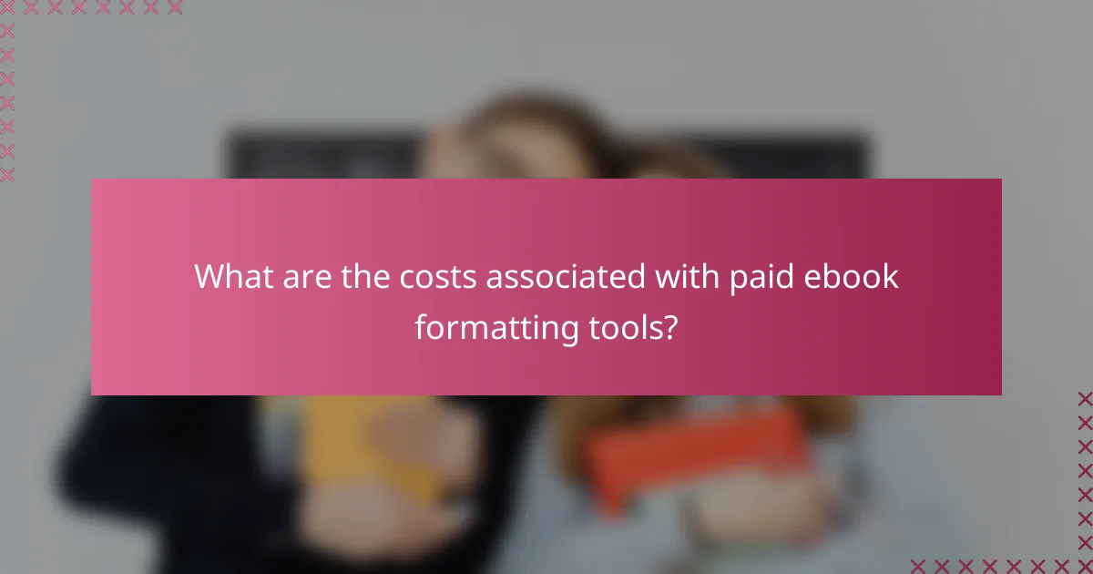 What are the costs associated with paid ebook formatting tools?