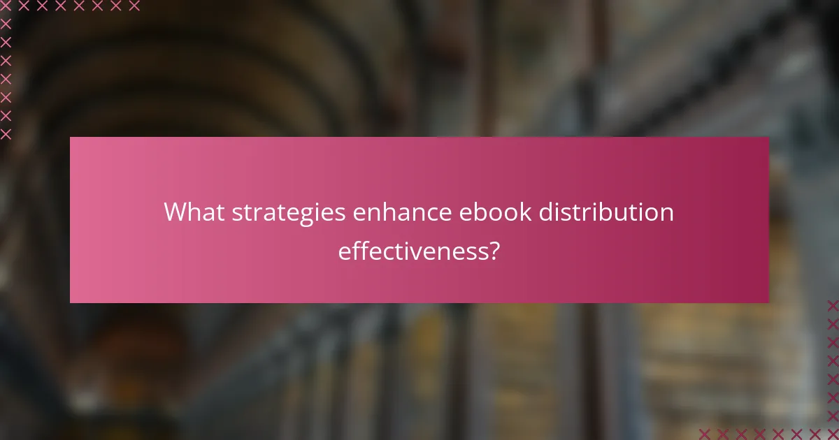 What strategies enhance ebook distribution effectiveness?